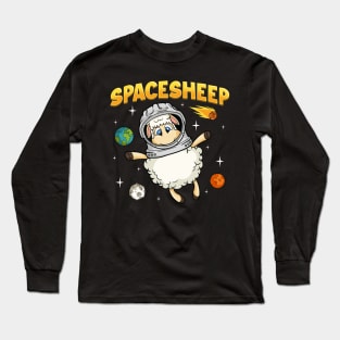 Spacesheep Science Day Sheep Lovers Space Day Celebration Funny Space Sheep Long Sleeve T-Shirt